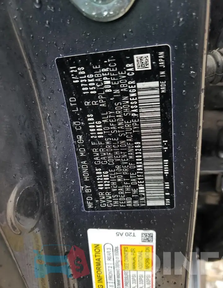JHMFE1F79NX003269 Photo# 12