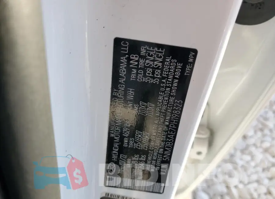 5NMJB3AE7PH198323 Photo# 14