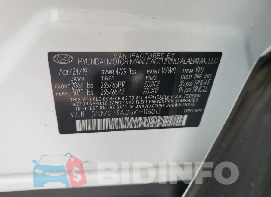 5NMS23AD5KH116013 Photo# 13
