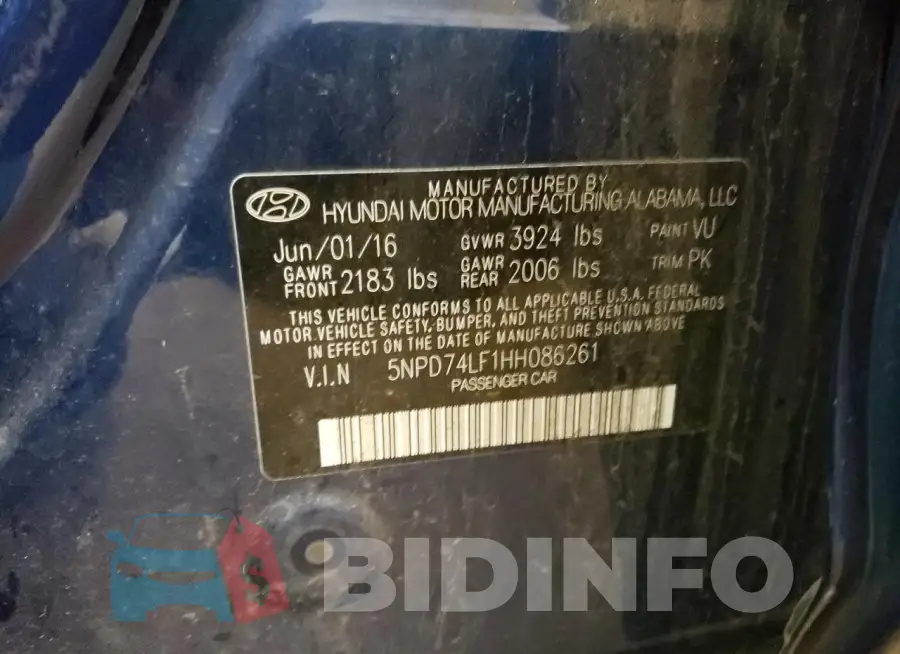 5NPD74LF1HH086261 Photo# 12