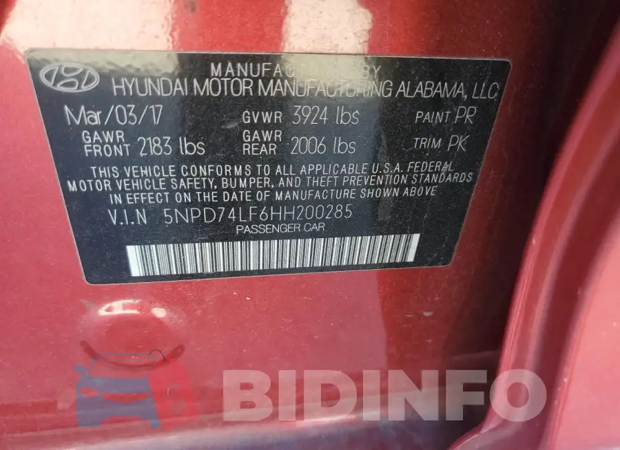 5NPD74LF6HH200285 Photo# 13