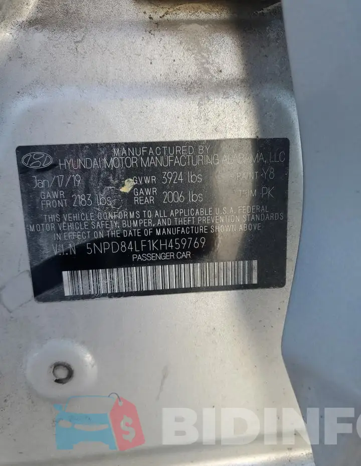 5NPD84LF1KH459769 Photo# 12