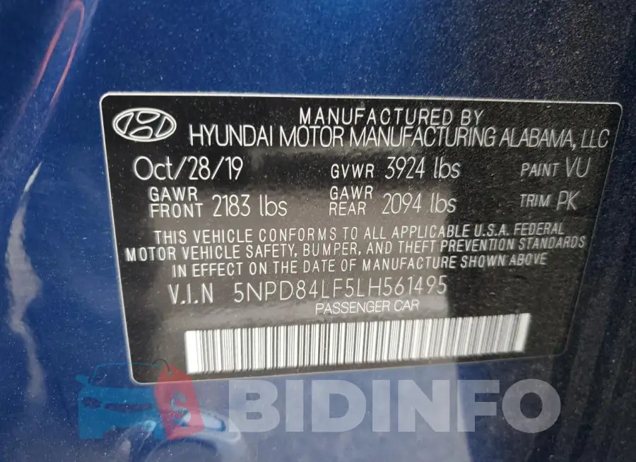 5NPD84LF5LH561495 Photo# 13