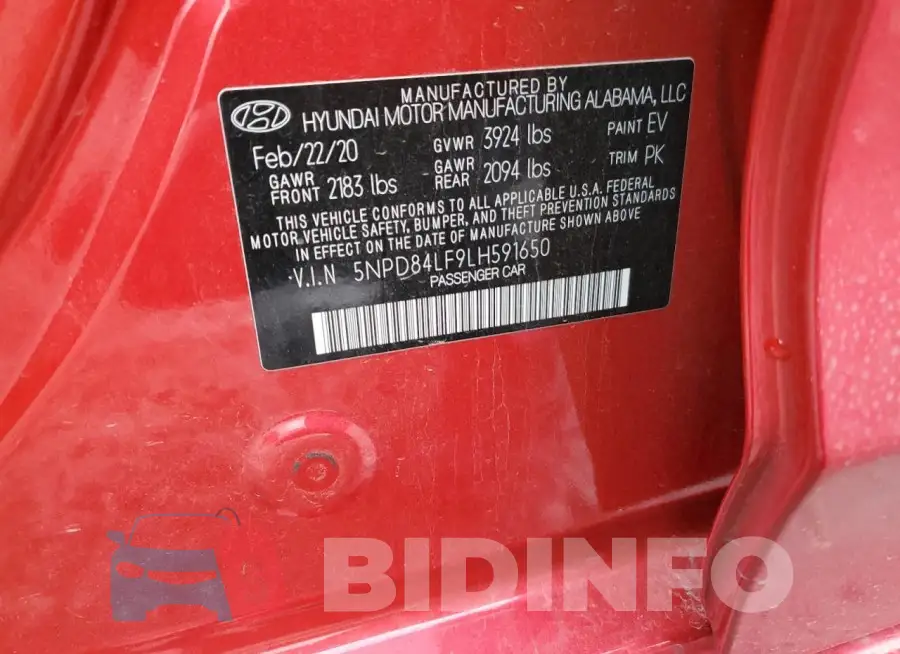 5NPD84LF9LH591650 Photo# 12
