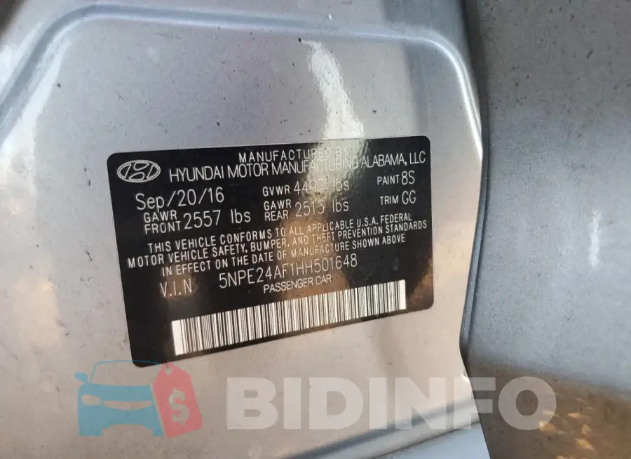 5NPE24AF1HH501648 Photo# 12