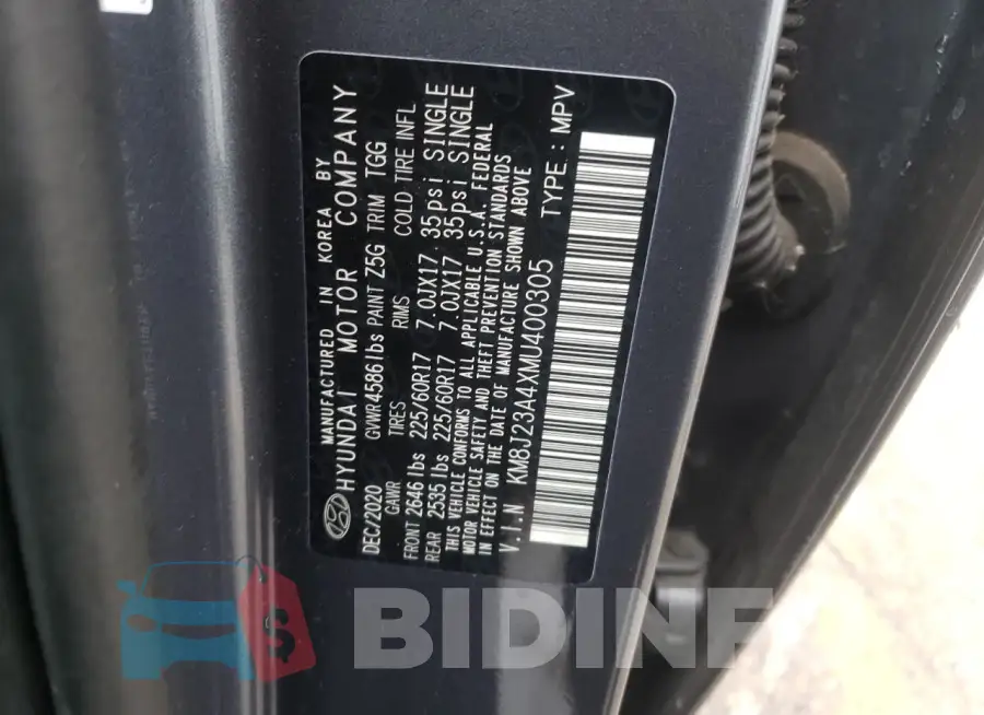 KM8J23A4XMU400305 Photo# 13