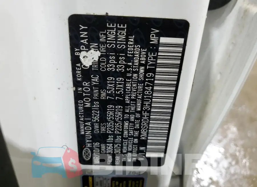 KM8SRDHF3HU184719 Photo# 14