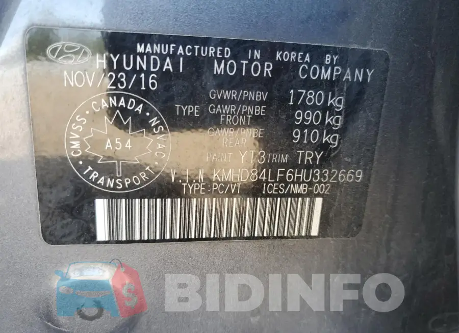 KMHD84LF6HU332669 Photo# 12