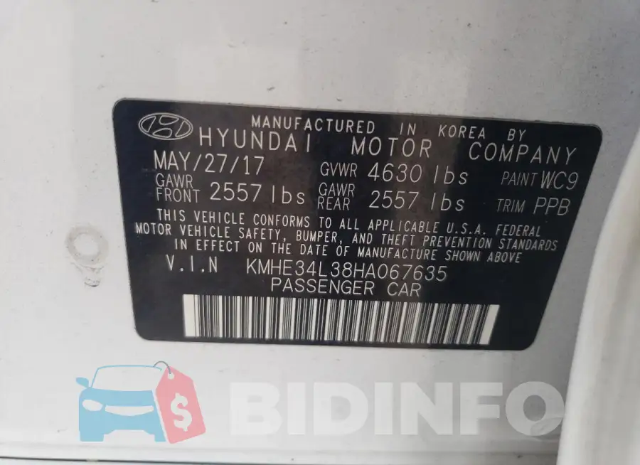 KMHE34L38HA067635 Photo# 12