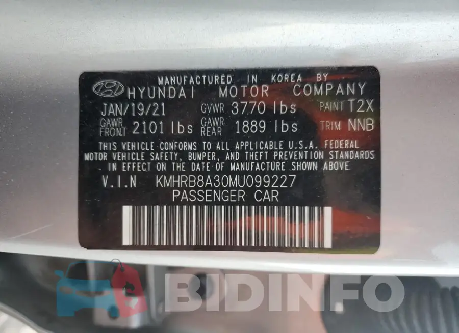 KMHRB8A30MU099227 Photo# 13