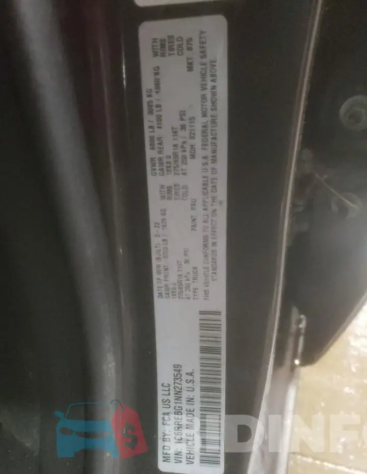 1C6RREBG1NN273549 Photo# 13