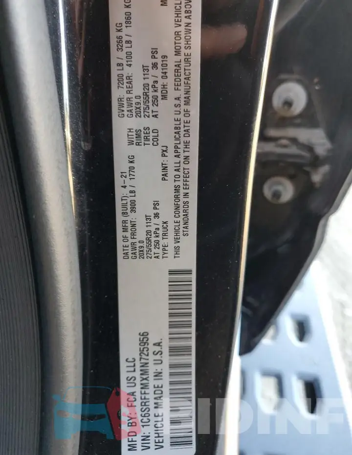 1C6SRFFMXMN725956 Photo# 12