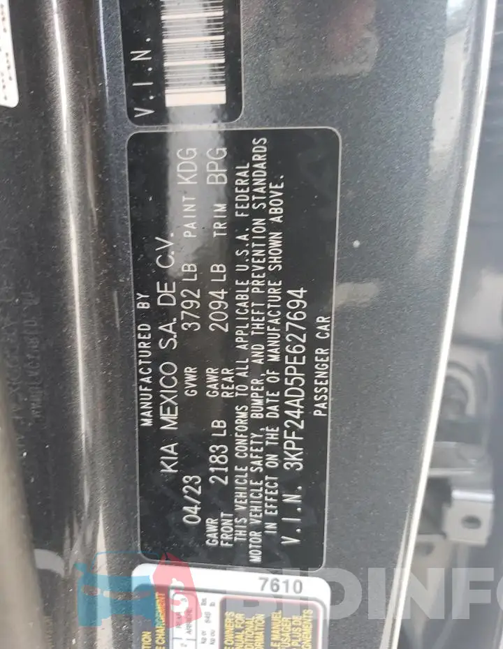 3KPF24AD5PE627694 Photo# 13