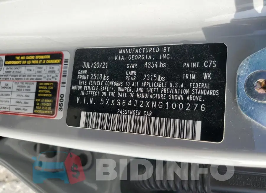 5XXG64J2XNG100276 Photo# 13