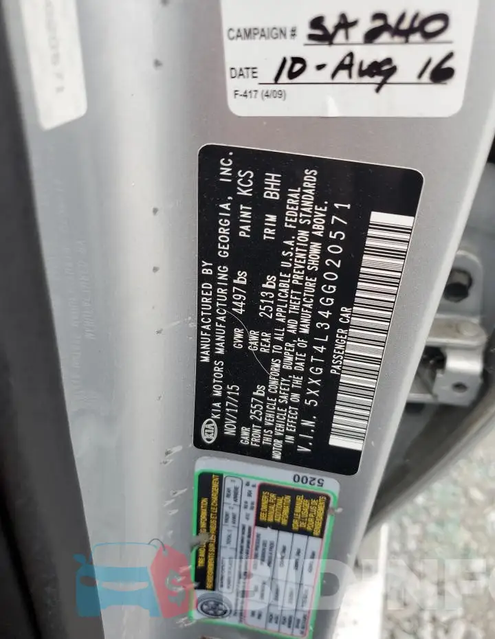 5XXGT4L34GG020571 Photo# 12