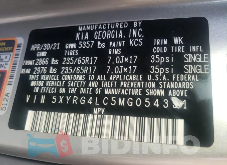 5XYRG4LC5MG054331 Photo# 13