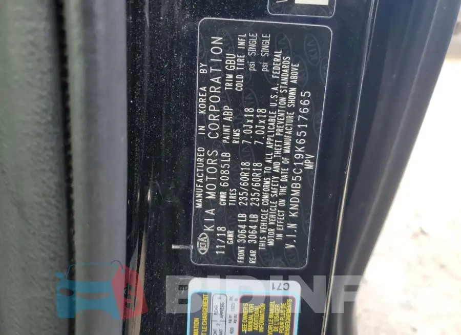 KNDMB5C19K6517665 Photo# 13