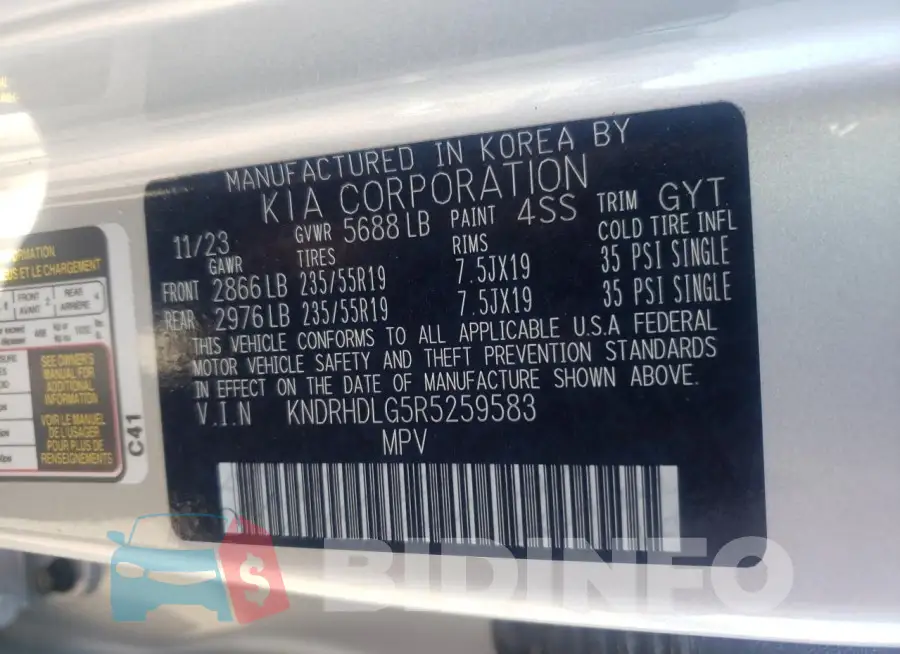 KNDRHDLG5R5259583 Photo# 13