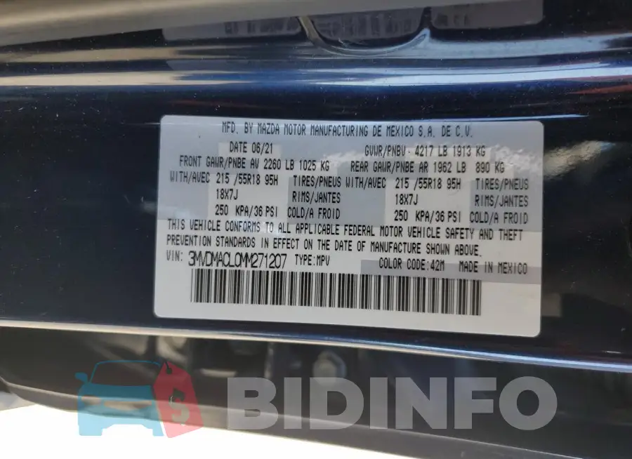 3MVDMACL0MM271207 Photo# 13