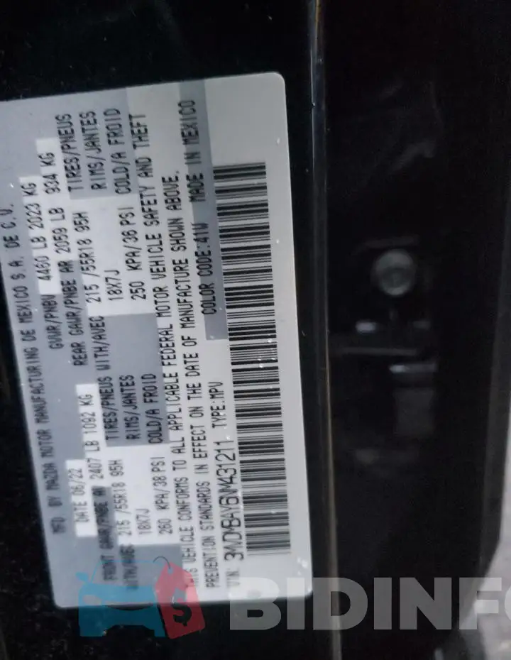 3MVDMBAY6NM431211 Photo# 13
