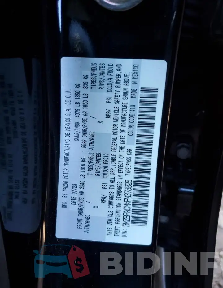 3MZBPACMXPM378825 Photo# 12
