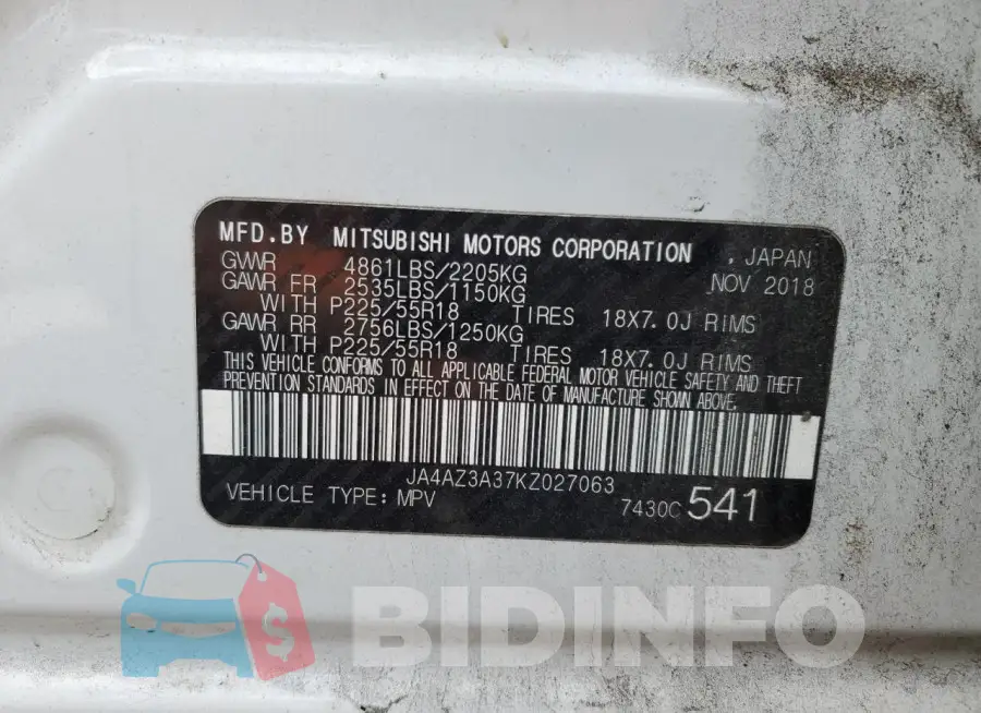 JA4AZ3A37KZ027063 Photo# 14