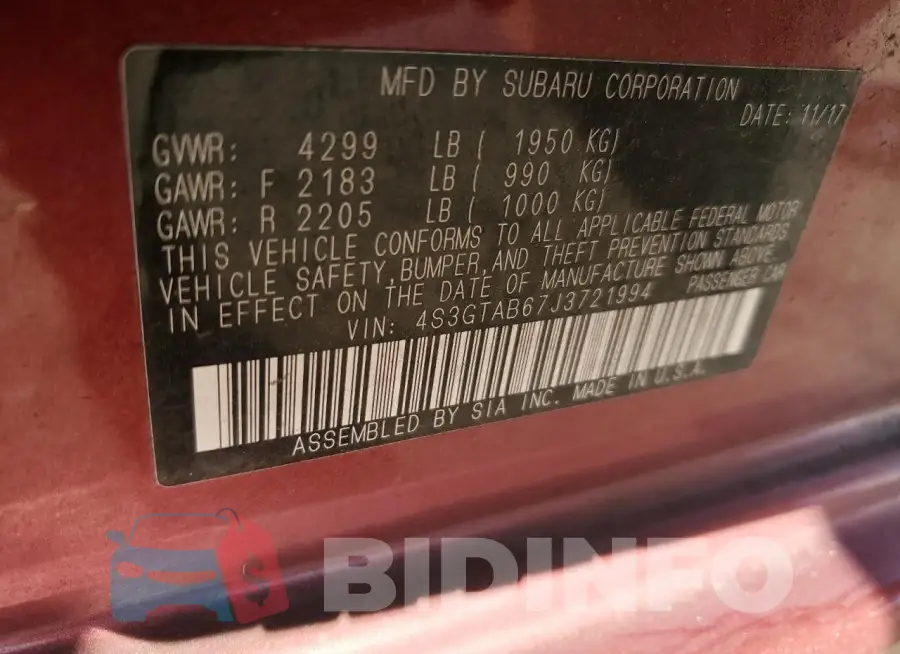 4S3GTAB67J3721994 Photo# 12