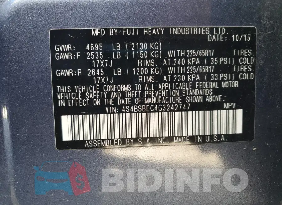 4S4BSBEC4G3242747 Photo# 12