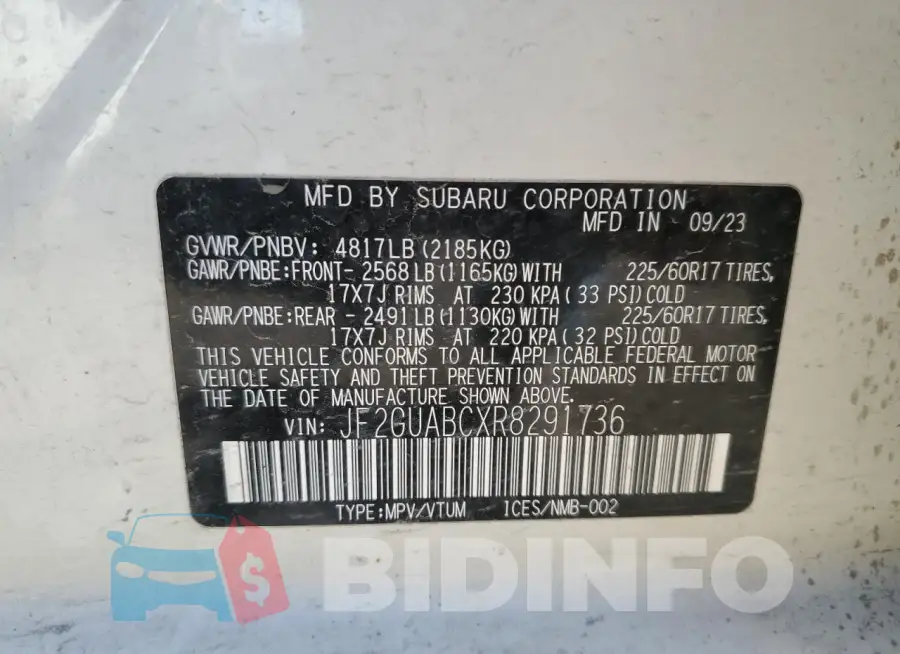 JF2GUABCXR8291736 Photo# 12