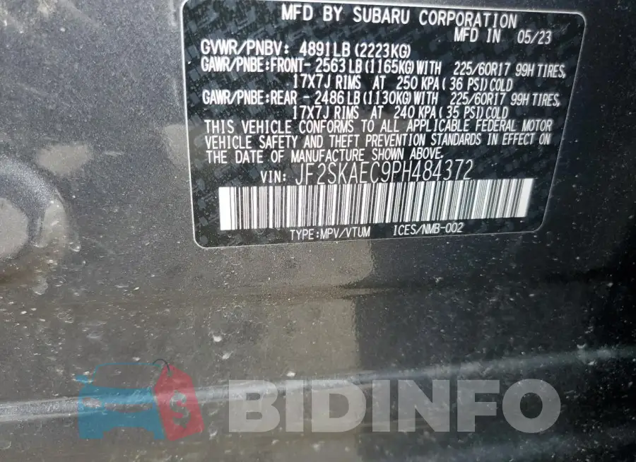 JF2SKAEC9PH484372 Photo# 14