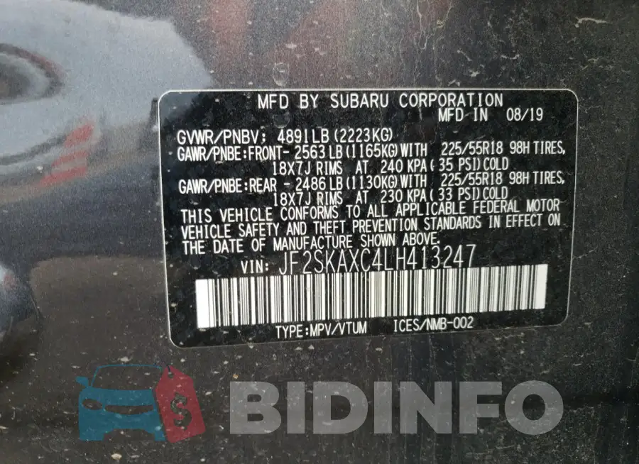 JF2SKAXC4LH413247 Photo# 13
