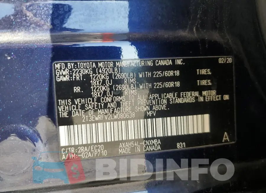 2T3EWRFV2LW080638 Photo# 13