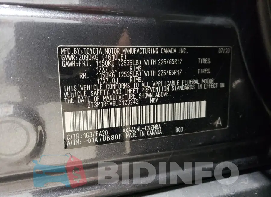 2T3P1RFV6LC123242 Photo# 14