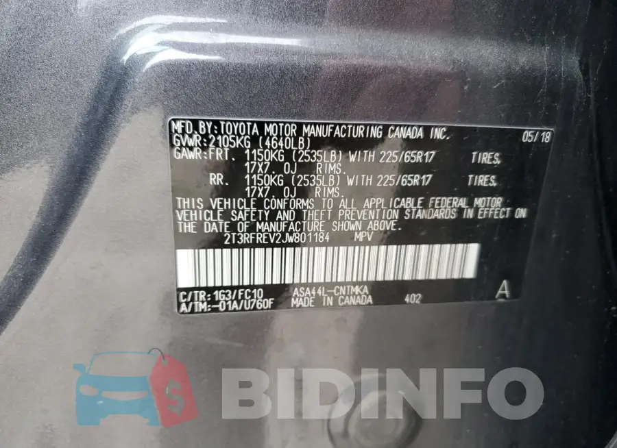2T3RFREV2JW801184 Photo# 13