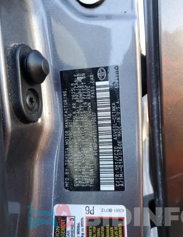 4T1BF1FK6GU570637 Photo# 12