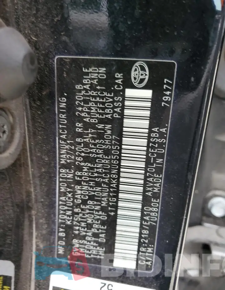 4T1G11AK8NU650577 Photo# 12