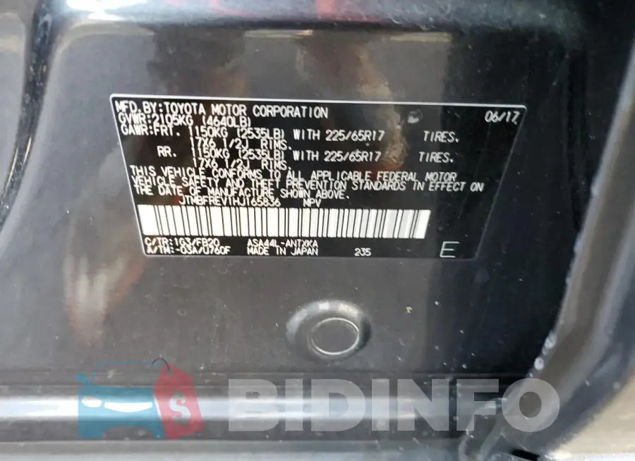 JTMBFREV1HJ165836 Photo# 13