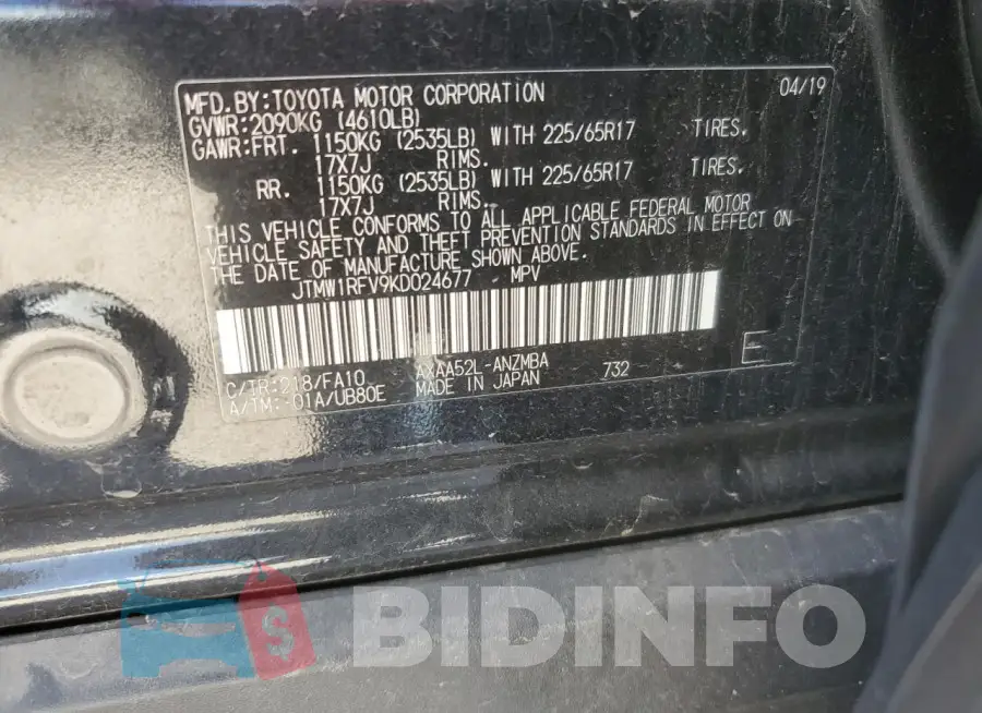 JTMW1RFV9KD024677 Photo# 14