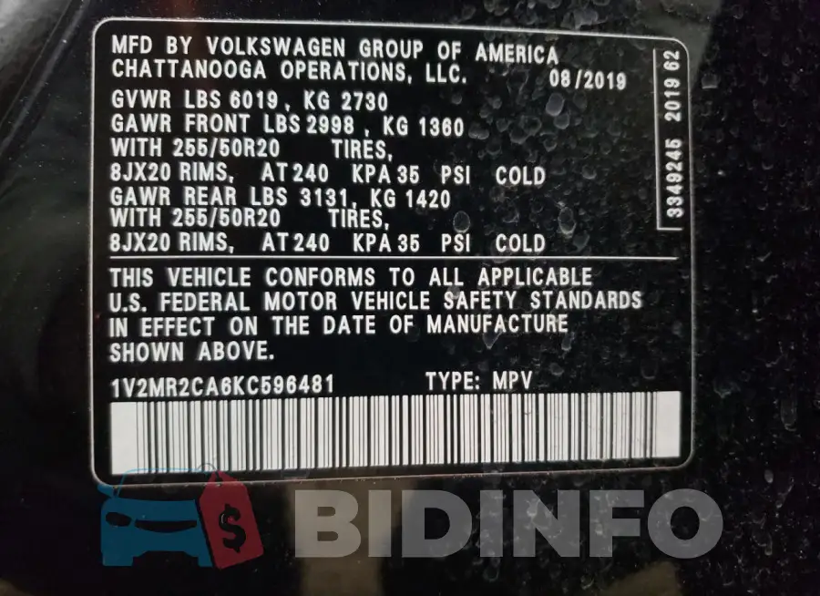 1V2MR2CA6KC596481 Photo# 13