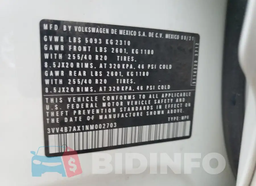 3VV4B7AX1NM002703 Photo# 13