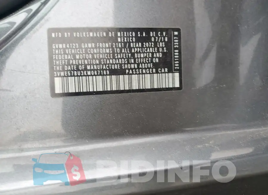 3VWE57BU3KM067169 Photo# 12
