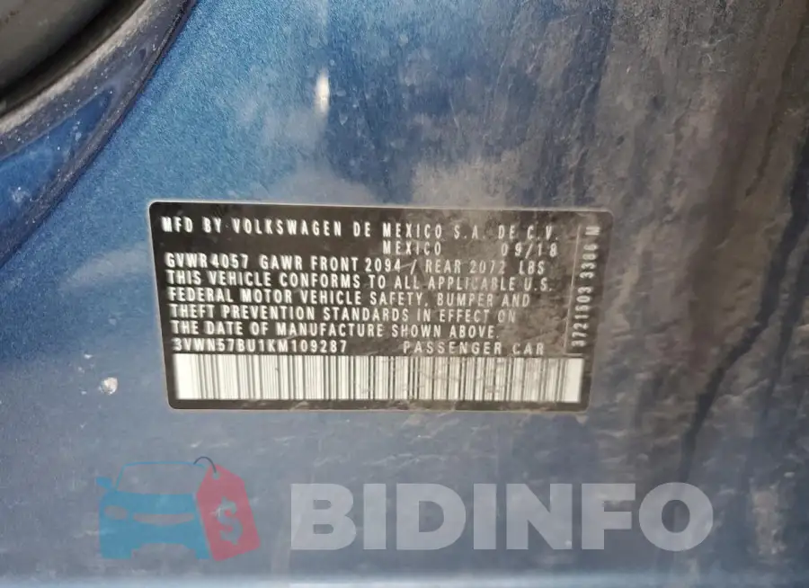 3VWN57BU1KM109287 Photo# 12