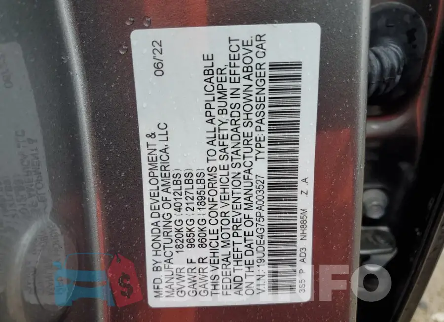 19UDE4G75PA003527 Photo# 13