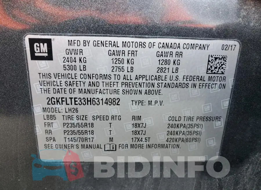 2GKFLTE33H6314982 Photo# 13