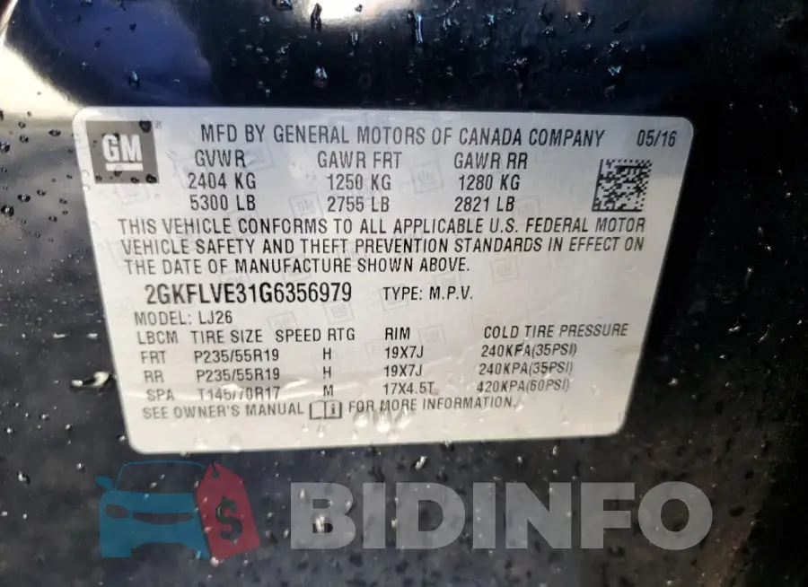 2GKFLVE31G6356979 Photo# 14