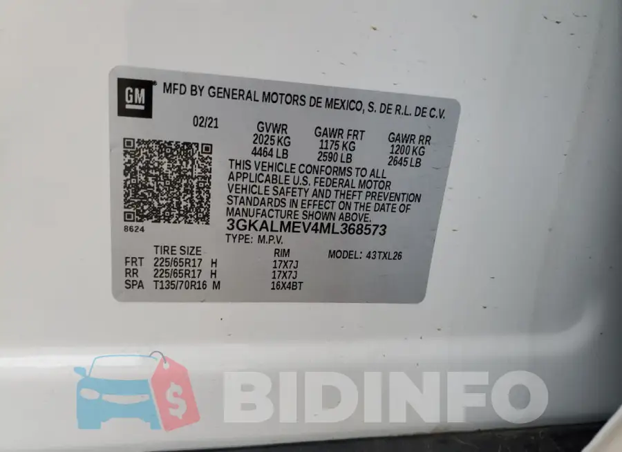 3GKALMEV4ML368573 Photo# 14