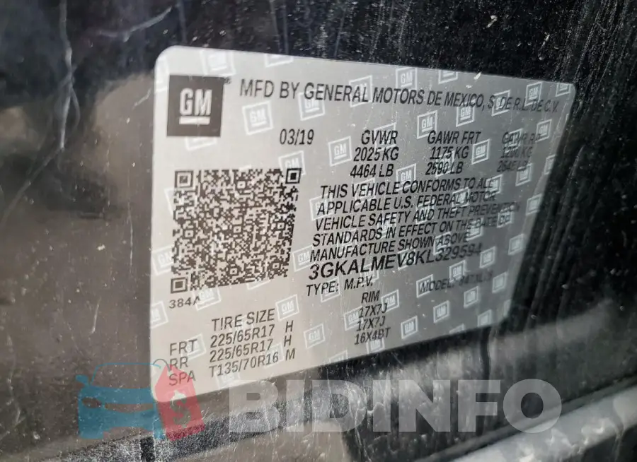 3GKALMEV8KL329594 Photo# 14