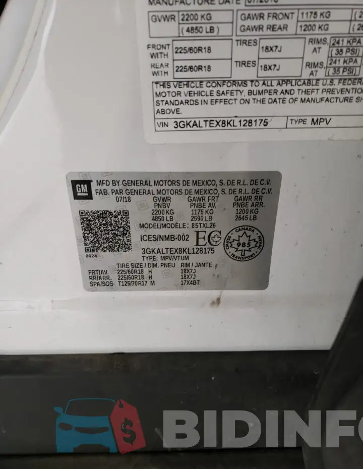 3GKALTEX8KL128175 Photo# 13