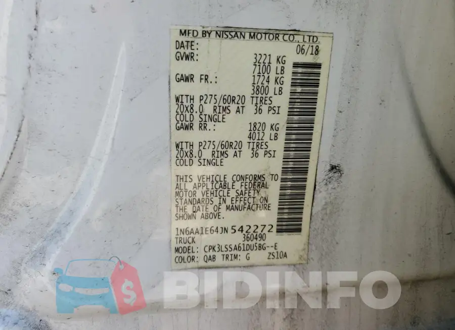 1N6AA1E64JN542272 Photo# 12