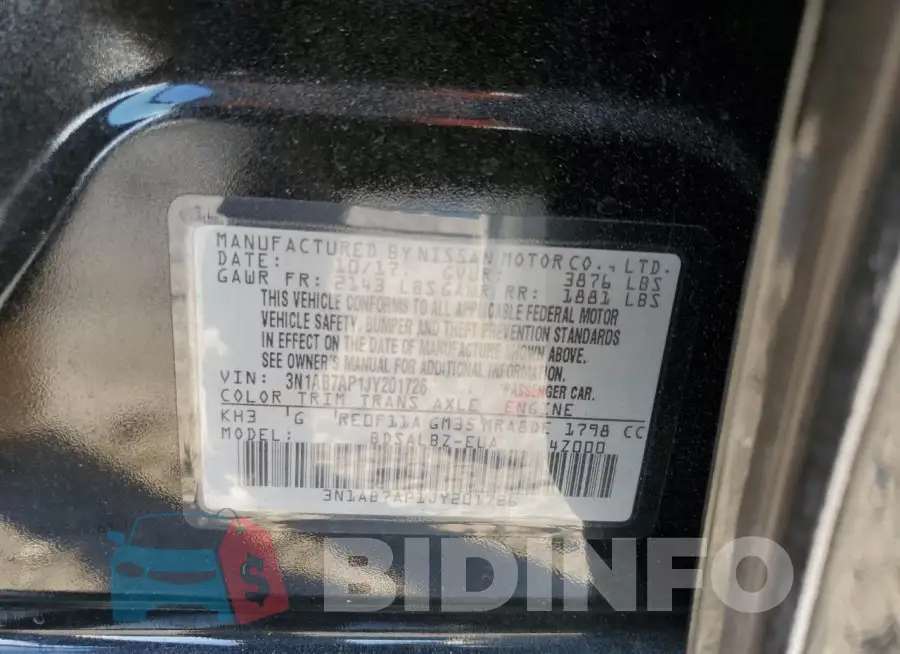 3N1AB7AP1JY201726 Photo# 13